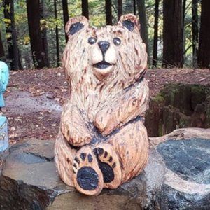 Desktop Chainsaw Carved Bear by Mt Shasta Bear